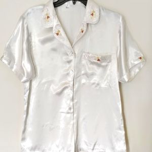 New White pyjama set, size L, embroidery